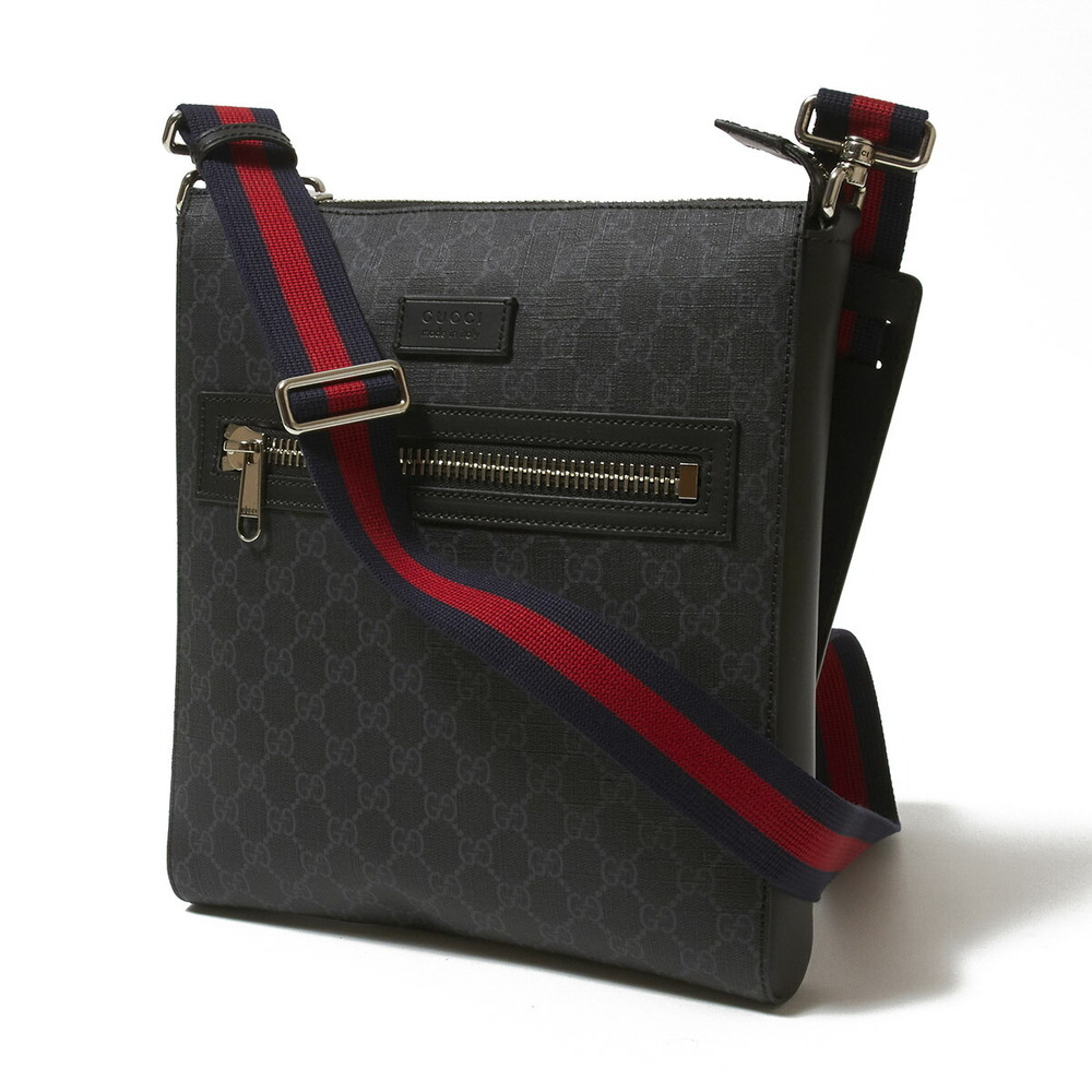 Gucci Black Crossbody Messenger Bag GG Supreme